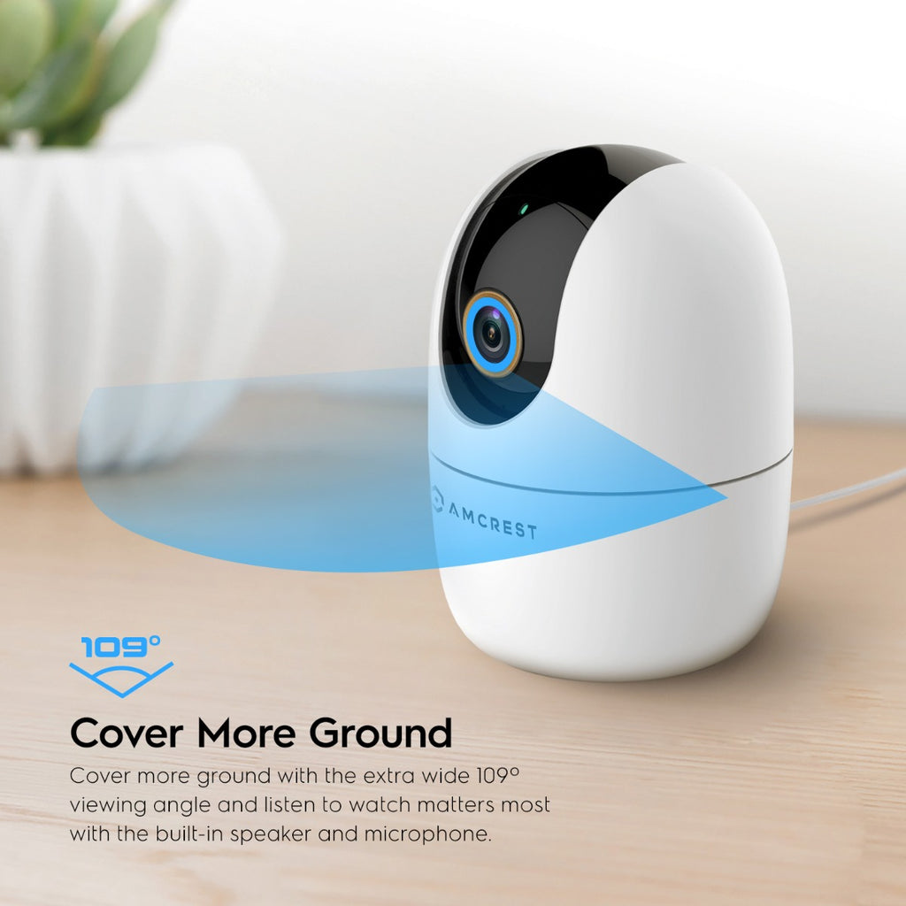 Amcrest SmartHome 4-Megapixel AI Human Detection, WiFi Camera Indoor, Dog Camera, Sound & Baby Monitor, Human & Pet Detection, Motion-Tracking, w/ 2-Way Audio, Pan/Tilt Wireless IP Camera, Night Vision, Smart Home ASH41-W