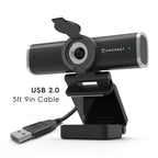 Amcrest 2MP Webcam w/ Microphone & Privacy Cover USB Camera AWC195-B