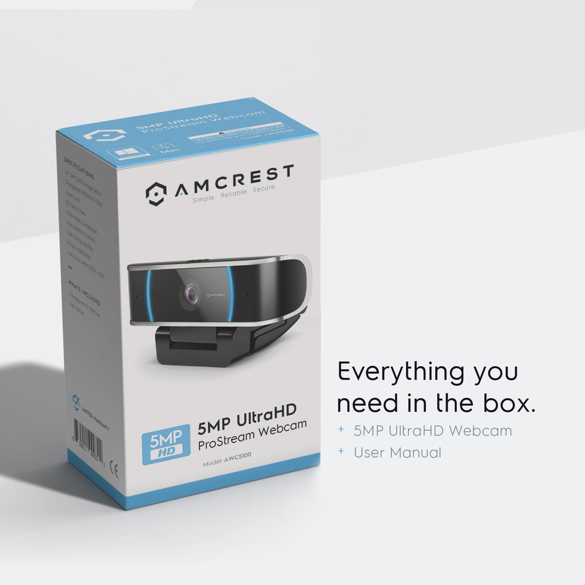 Amcrest 5MP Webcam Built-in Microphone USB Webcam AWC5100