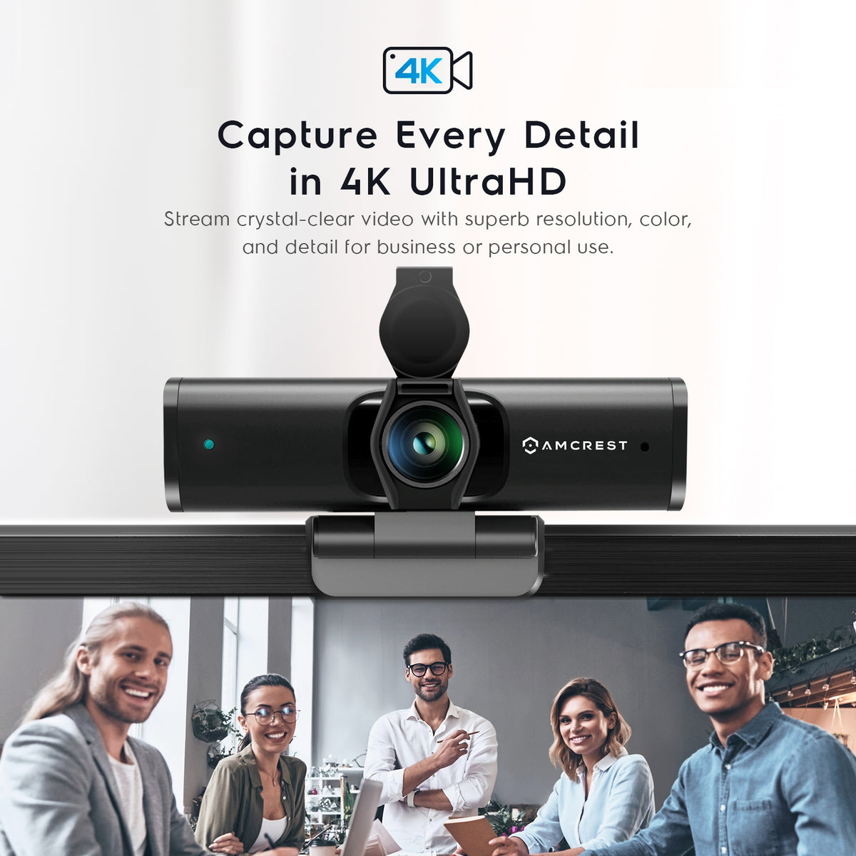 Amcrest 4K Webcam w/ Microphone & Privacy Cover, USB Webcam AWC897