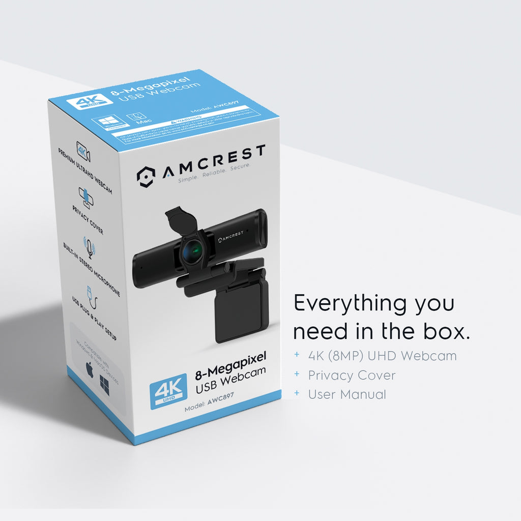 Amcrest 4K Webcam w/ Microphone & Privacy Cover, USB Webcam AWC897