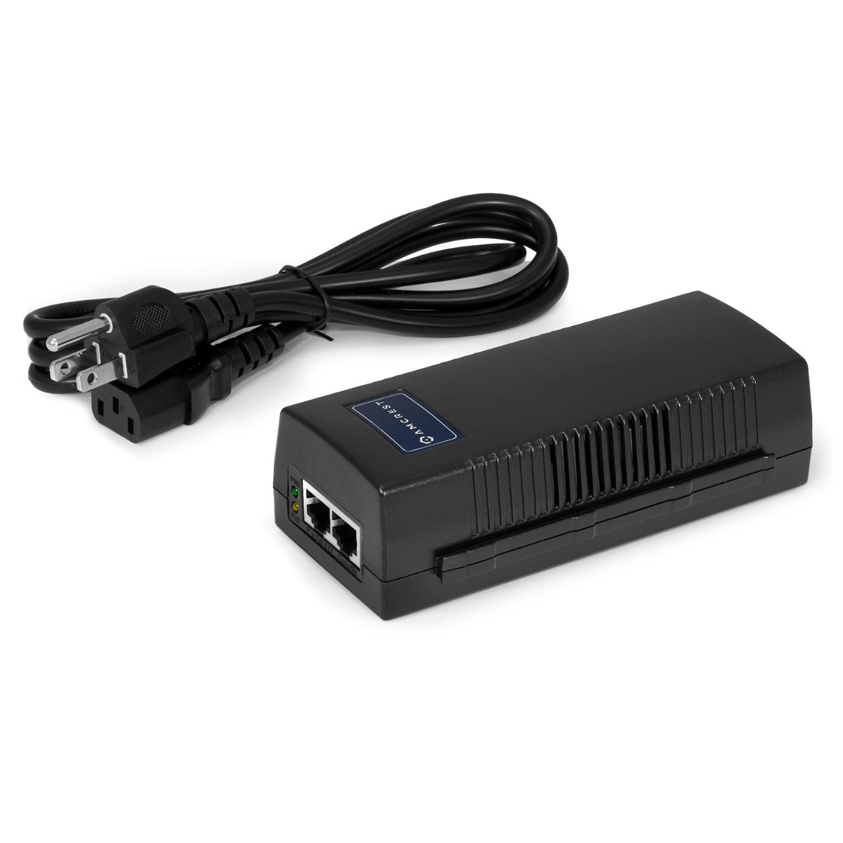Amcrest Active Gigabit PoE Injector Adapter, IEEE 802.3 10BaseT and IEEE 802.3u 100BaseTx Compliant, Up to 100 Meters; FSE801G