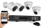 Amcrest ProHD 1080P 4CH Video Security System - Four 2.1-Megapixel (1920TVL) Outdoor IP67 Bullet & Dome Cameras, 2TB HDD, Night Vision, Remote Smartphone Access, White Mid (AMDV10804-2B2D-W)