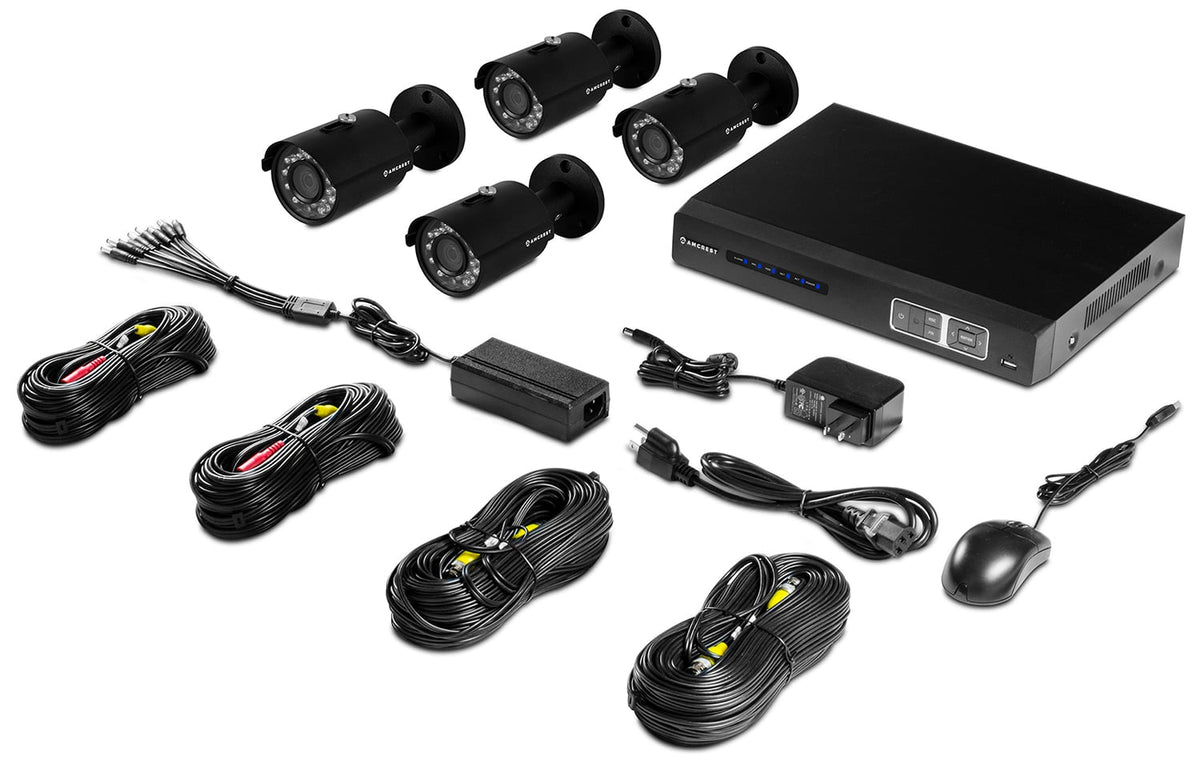 Amcrest ProHD 1080P 4CH Video Security System - Four 2.1-Megapixel (1920TVL) Outdoor IP67 Bullet Cameras, 2TB HDD, Night Vision, Remote Smartphone Access, Black Mid (AMDV10804-4B-B)