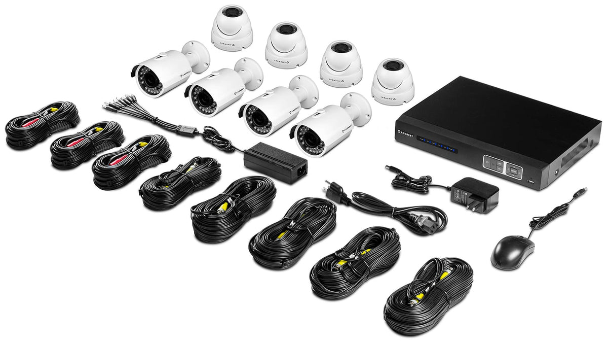 Amcrest ProHD 720P 8CH Video Security System - Eight 1.0-Megapixel (1280TVL) Outdoor IP67 Bullet & Dome Cameras, 2TB HDD, Night Vision, Remote Smartphone Access, White Mid (AMDV7208M-4B4D-W)