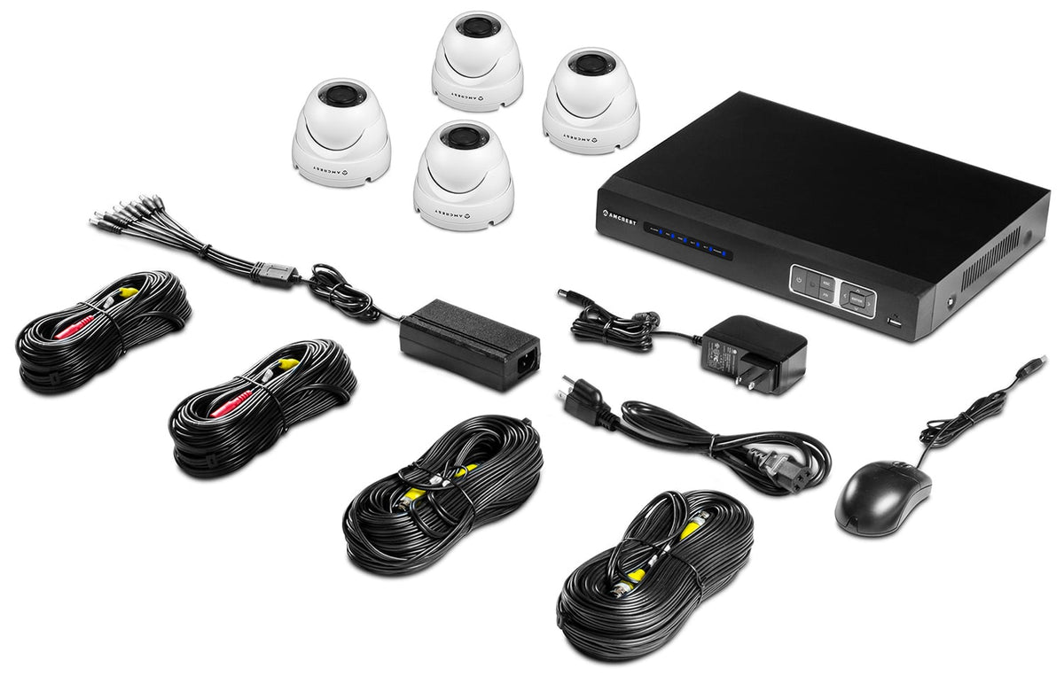 Amcrest ProHD 720P 4CH Video Security System - Four 1.0-Megapixel (1280TVL) Outdoor IP67 Dome 1TB HDD, Night Vision, Remote Smartphone Access, White Mid (AMDV7204-4D-W)