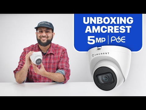 Amcrest ProHD Outdoor Security IP Turret PoE Camera, 5-Megapixel, 98ft NightVision, 2.8mm Lens, IP67 Weatherproof, MicroSD Recording (256GB), White (IP5M-T1179EW-AI-V3)