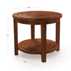 HydroTeak Pali Original Teak Shower Bench With Shelf, Teak Wood Bath Chair for Spa, Pool, Bathroom, Coated with Teak Oil (HTST02)