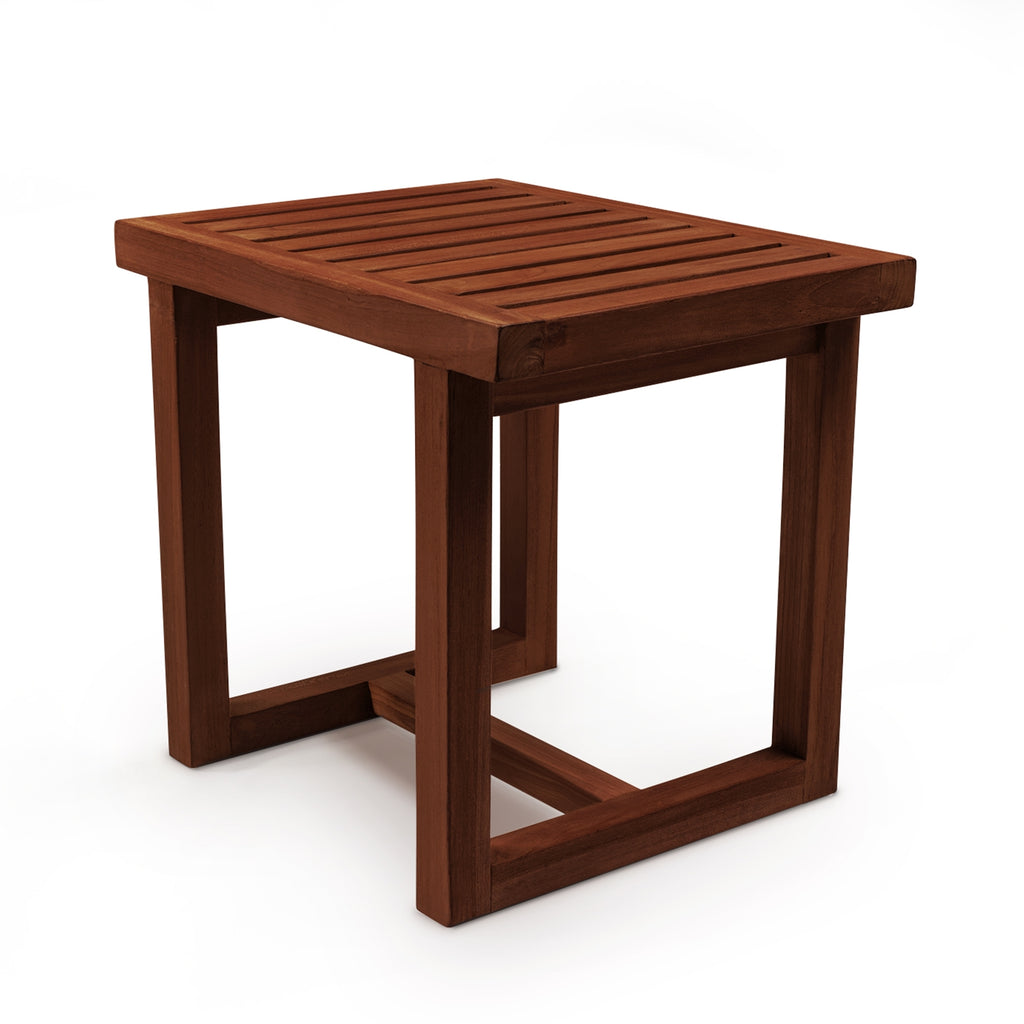 HydroTeak Kailua Original Teak Shower Bench With Shelf, Teak Wood Bath Chair for Spa, Pool, Bathroom, Coated with Teak Oil (HTST05)
