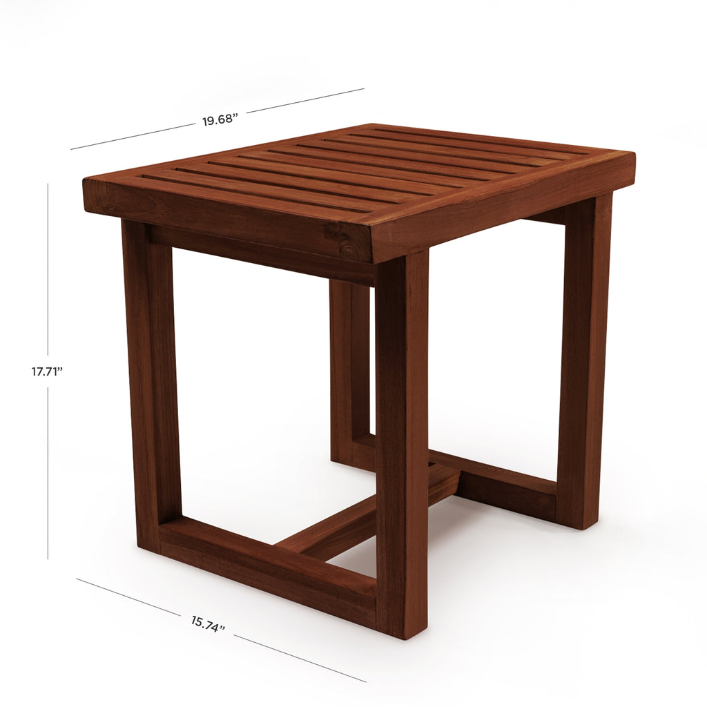 HydroTeak Kailua Original Teak Shower Bench With Shelf, Teak Wood Bath Chair for Spa, Pool, Bathroom, Coated with Teak Oil (HTST05)