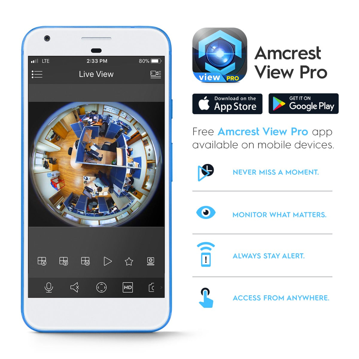Amcrest UltraHD 12MP AI POE IP Fisheye Camera IP12M-F2380EW