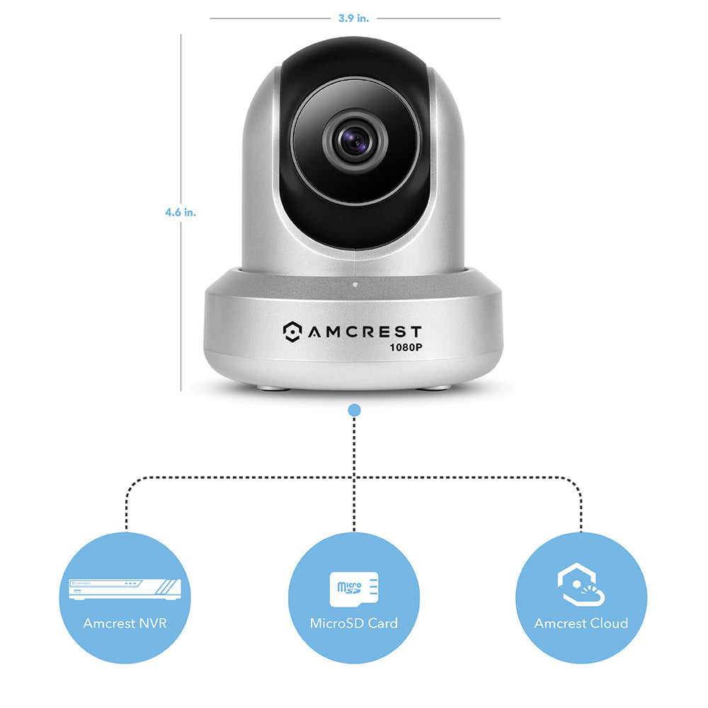 Amcrest Refurbished 2MP WiFi IP Camera PTZ Silver REP-IP2M-841S