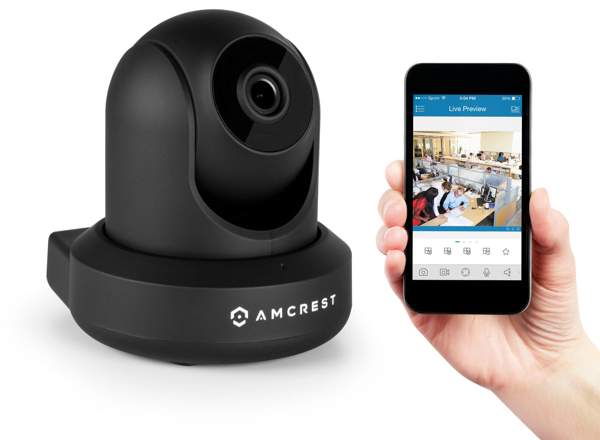 Amcrest ProHD 1080P POE (Power Over Ethernet) IP Camera with Pan/Tilt, Two-Way Audio, Optional Cloud Recording, Full HD (1920TVL) @ 30FPS, Wide 90° Viewing Angle and Night Vision IP2M-841EB (Black)