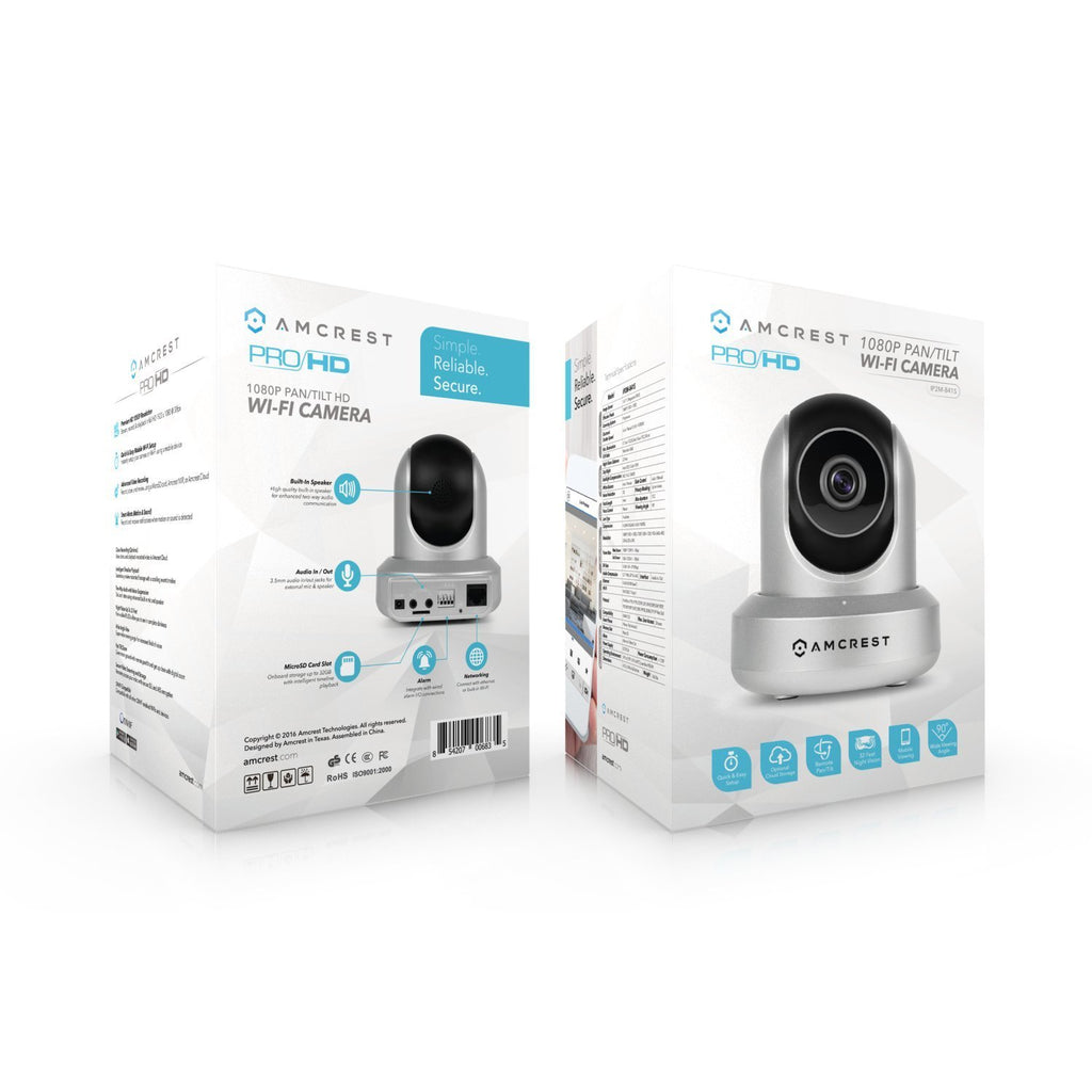 Amcrest Refurbished 2MP WiFi IP Camera PTZ Silver REP-IP2M-841S