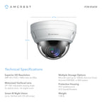 Amcrest ProHD 5X Optical Zoom Outdoor PoE IP Camera Dome, 1080P (1920TVL) 2MP, 164ft Night Vision, Motorized Varifocal Lens 2.7-13.5mm, White (IP2M-856EW)