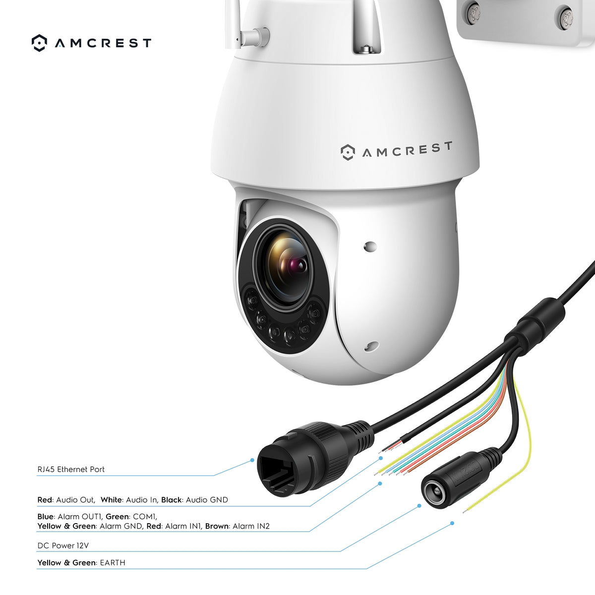 Amcrest WiFi Outdoor PTZ IP Camera, Wireless Pan Tilt Zoom (25x Optical) Security Camera, Dual-Band 2.4ghz/5ghz, Starvis Low Light, 328ft Night Vision, IP66 Weatherproof, 1080P 2-Megapixel, IP2M-858W