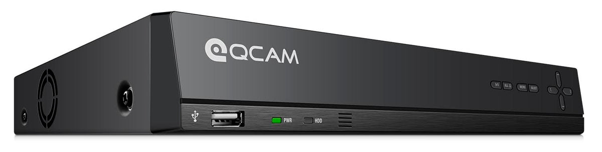 Qcam 2-Megapixel (1920 x 1080) 8Ch Network POE Video Security System (NVR Kit) - Four 2MP POE Weatherproof Bullet IP Cameras, 65ft Night Vision, Pre-Installed 2TB HDD, High Resolution 1920TVL @ 25fps, QR Code Smartphone Access and More