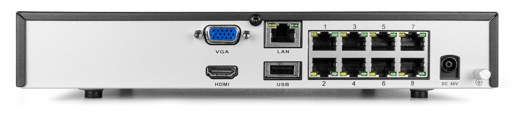 Qcam 2-Megapixel (1920 x 1080) 8Ch Network POE Video Security System (NVR Kit) - Four 2MP POE Weatherproof Bullet IP Cameras, 65ft Night Vision, Pre-Installed 2TB HDD, High Resolution 1920TVL @ 25fps, QR Code Smartphone Access and More