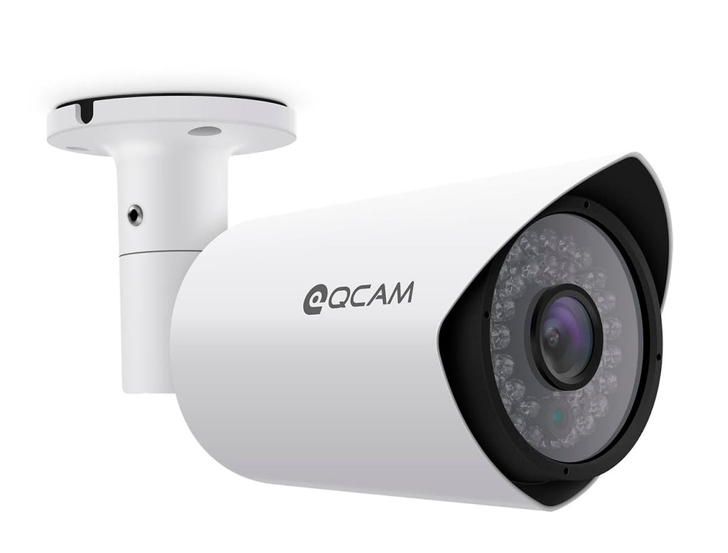 Qcam 2-Megapixel (1920 x 1080) 8Ch Network POE Video Security System (NVR Kit) - Four 2MP POE Weatherproof Bullet IP Cameras, 65ft Night Vision, Pre-Installed 2TB HDD, High Resolution 1920TVL @ 25fps, QR Code Smartphone Access and More