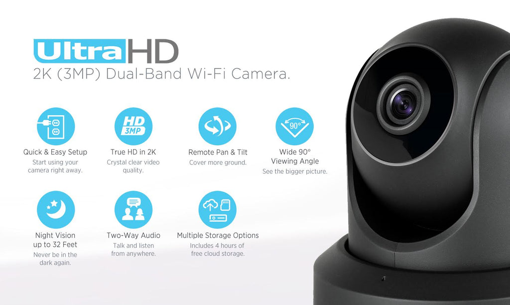 Amcrest Refurbished 3MP PTZ WiFi Security Camera Black REP-IP3M-941B