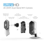 Amcrest UltraHD Shield 2K Dual-Band WiFi Video Security IP Camera w/ Two-Way Audio, MicroSD Recording, Super Wide 140° Viewing Angle, Full HD 3MP(2304×1296) @ 20FPS and Night Vision IP3M-HX2 (White)