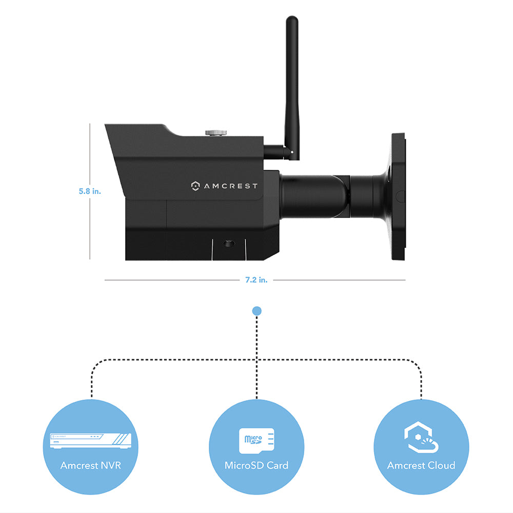 Amcrest 4MP IP Camera WiFi UltraHD Wireless Outdoor Security Camera Bullet - IP67 Weatherproof, 98ft Night Vision, 4-Megapixel (2688 TVL), REP-IP4M-1026 (Black) (Certified Refurbished)