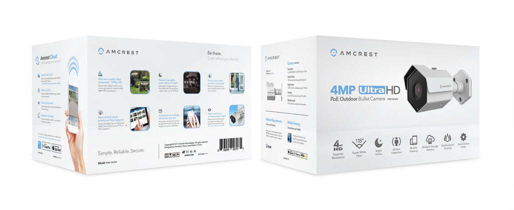 Amcrest ProHD Outdoor 4 Megapixel POE Bullet IP Security Camera - IP67 Weatherproof, 4MP (2688 TVL), REP-IP4M-1026E (White) (Certified Refurbished)