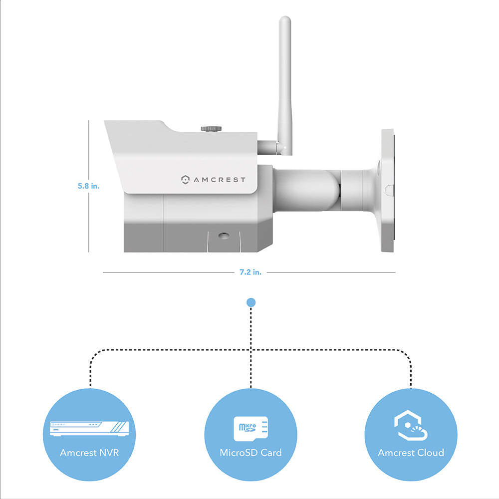 Amcrest 4MP IP Camera WiFi UltraHD Wireless Outdoor Security Camera Bullet - IP67 Weatherproof, 98ft Night Vision, 4-Megapixel (2688 TVL), MiroSD Storage, REP-IP4M-1026W (White) (Certified Refurbished)