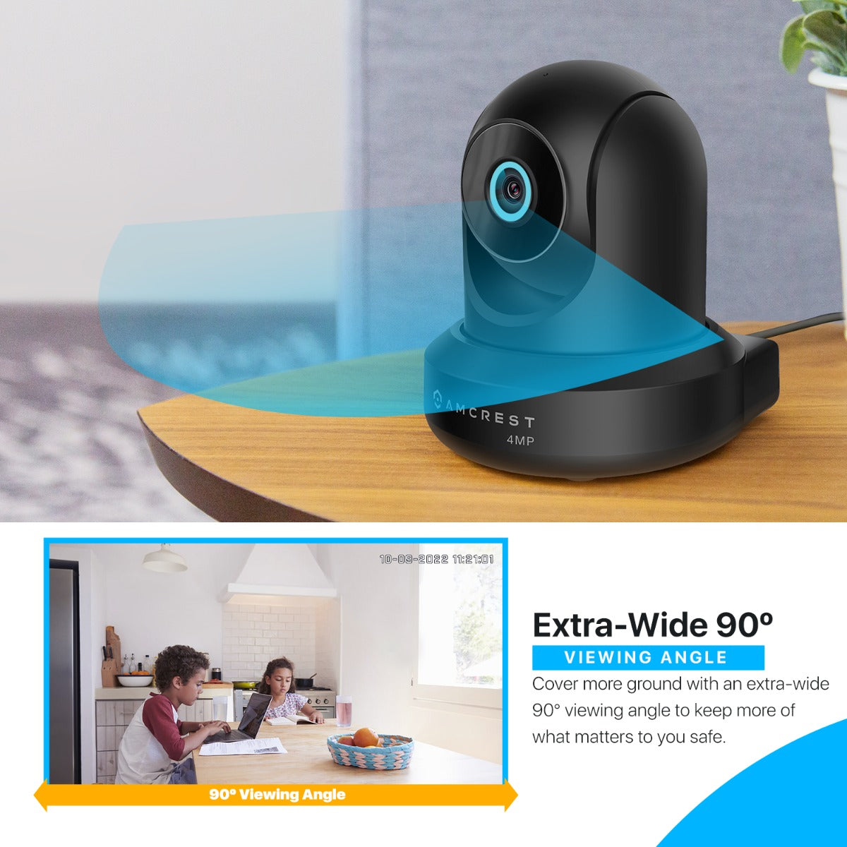 Amcrest 4MP ProHD Indoor WiFi IP Camera Pan/Tilt Black IP4M-1041B