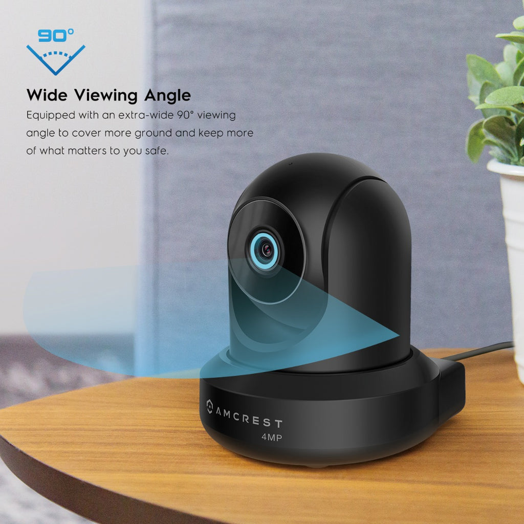 Amcrest Refurbished 4MP ProHD Indoor WiFi IP Camera Pan/Tilt Black REP-IP4M-1041B