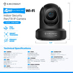 Amcrest 4MP ProHD Indoor WiFi IP Camera Pan/Tilt Black IP4M-1041B