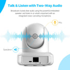 Amcrest 4MP Indoor Security WiFi Camera Pan/Tilt 90° FOV White IP4M-1041W
