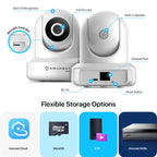 Amcrest 4MP Indoor Security WiFi Camera Pan/Tilt 90° FOV White IP4M-1041W