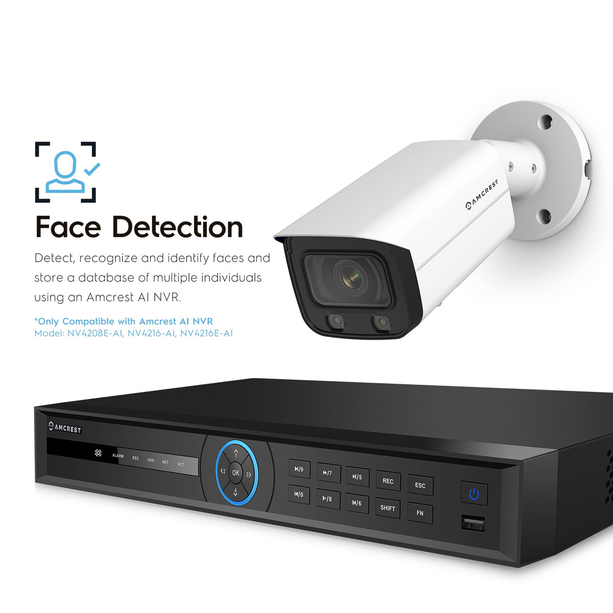 Amcrest 4MP AI IP PoE Bullet Camera NightColor IVS IP4M-1046EW-AI