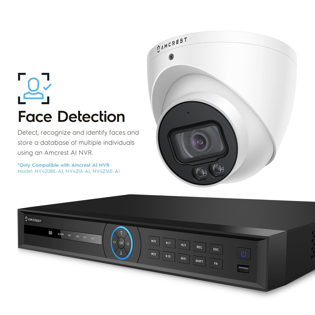 Amcrest 4MP PoE Turret Camera NightColor Built-in Mic IP4M-1048EW-AI