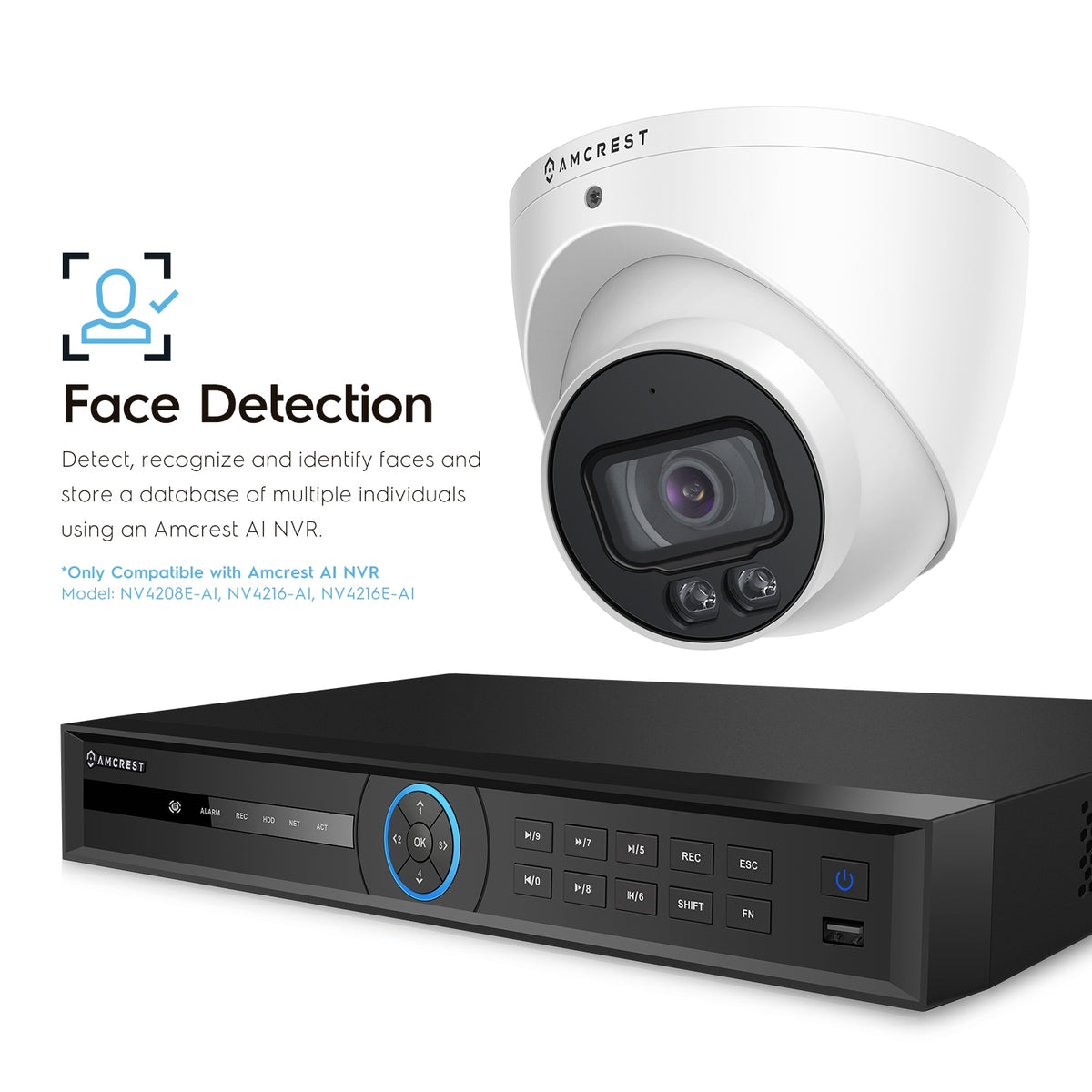 Amcrest 4MP PoE Turret Camera NightColor Built-in Mic IP4M-1048EW-AI