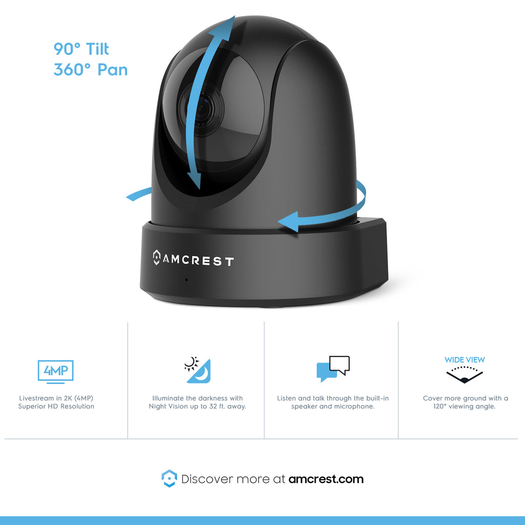 Amcrest Refurb 4MP WiFi Camera Dome PanTilt 5ghz/2.4ghz REP-IP4M-1051B