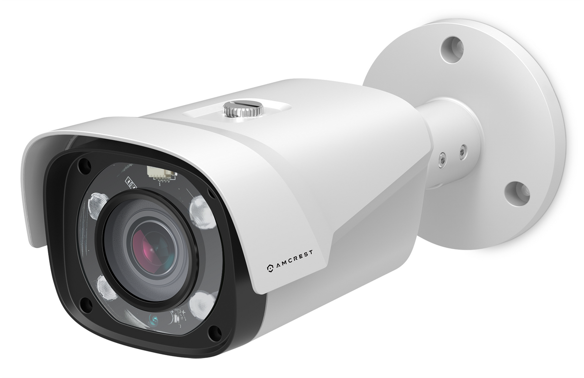Amcrest ProHD 1920P 1080TVL POE Bullet IP Security Camera, 2MP 1920x1080P , 196ft NightVision, MicroSD Storage, Motorized Varifocal Lens 57°-106°, 3x Optical Zoom, White (IP2M-854EW)