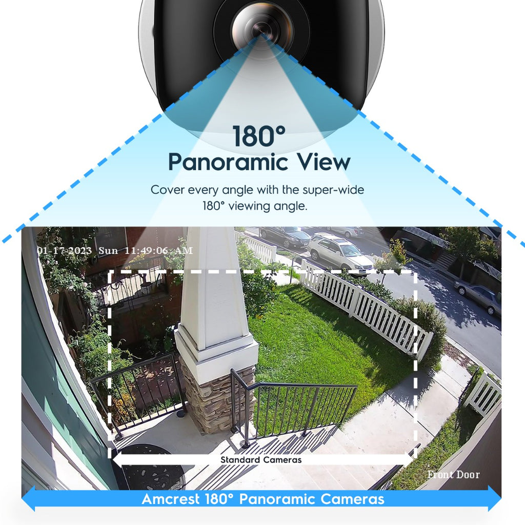 Amcrest 4MP Panoramic AI IP PoE Camera 180° FOV IP4M-PB181EW-AI