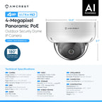 Amcrest 4MP Panoramic AI IP PoE Camera 180° FOV IP4M-PD183EW-AI