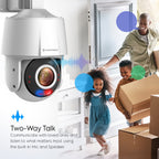 Amcrest 4MP Outdoor PTZ POE AI IP Camera Pan Tilt Zoom Security Speed Dome, Human Detection, 98ft Night Vision, Tripwire & Intrusion, POE (802.3at) IP4M-S2112EW-AI