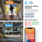 Amcrest Dual-Lens 2K (2 x 2K) AI Outdoor Security Turret IP POE Camera, 4MP (2 x 4MP) @25fps, 0.0002lux@F1.0, 164ft Color Night Vision, Vehicle/Human Detection, Mic, Siren, IP4M-T1044EW-AI