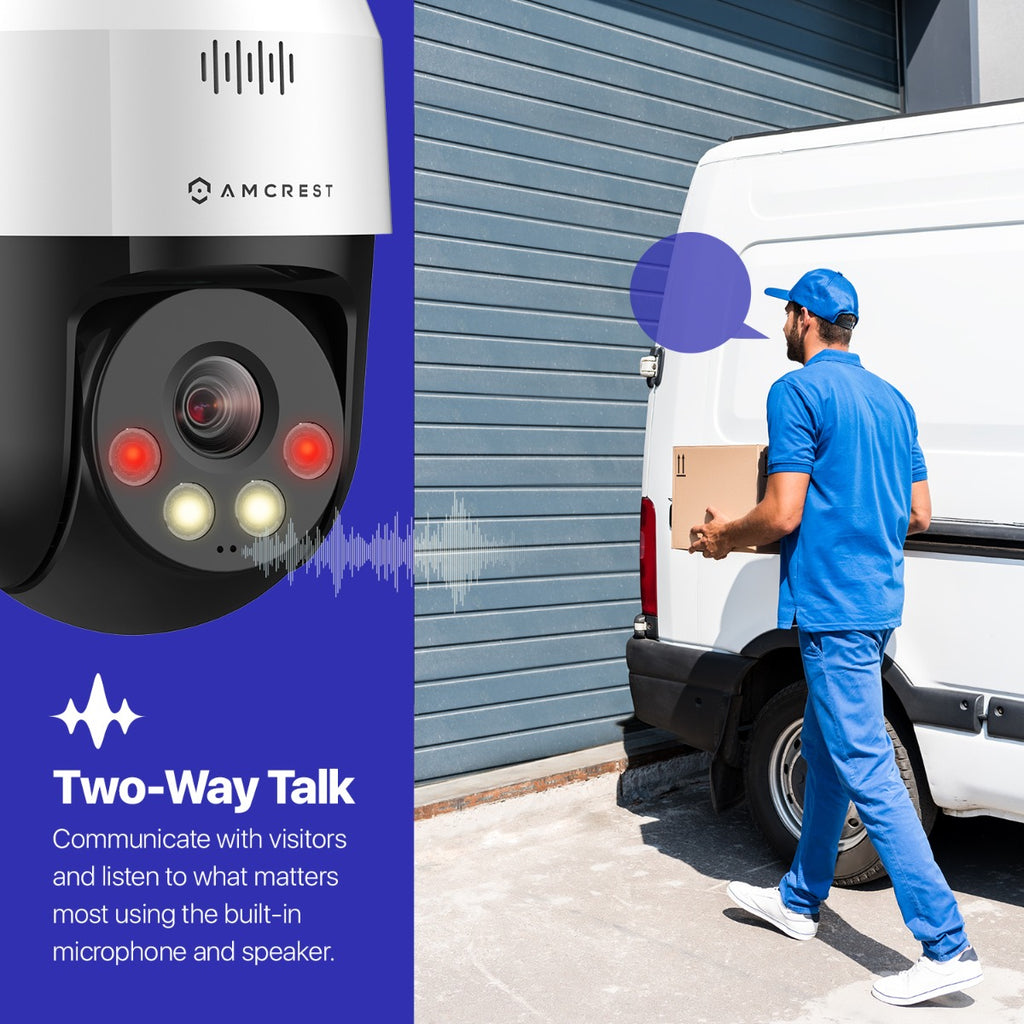 Amcrest 5MP UltraHD Mini AI Outdoor IP PoE Camera, Security IP Camera with Two-Way Audio, 98ft Full Color Night Vision, Remote Viewing, 5-Megapixel, Wide 104.8° FOV, IP5M-1190EW (White)