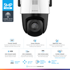 Amcrest 5MP UltraHD Mini Outdoor WiFi Camera, Security IP Camera with Manual Pan/Tilt, Two-Way Audio, Full Color Night Vision, Remote Viewing, 5-Megapixel, Wide 106° FOV,  IP5M-1190W (White)