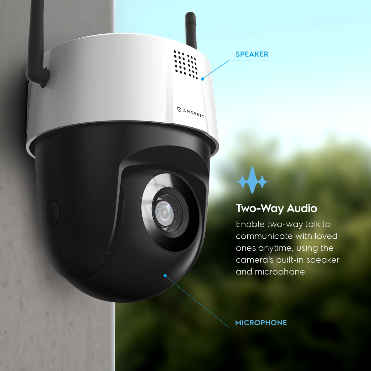 Amcrest 5MP UltraHD Mini Outdoor WiFi Camera, Security IP Camera with Manual Pan/Tilt, Two-Way Audio, Full Color Night Vision, Remote Viewing, 5-Megapixel, Wide 106° FOV,  IP5M-1190W (White)
