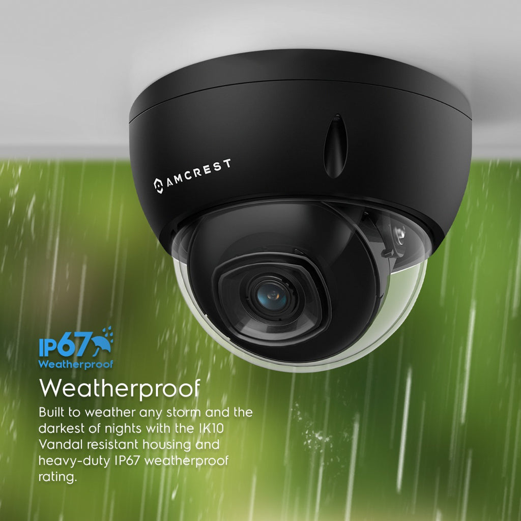 Amcrest 5MP Security System 8CH PoE NVR 4x 5MP Dome PoE Cameras 2TB Black