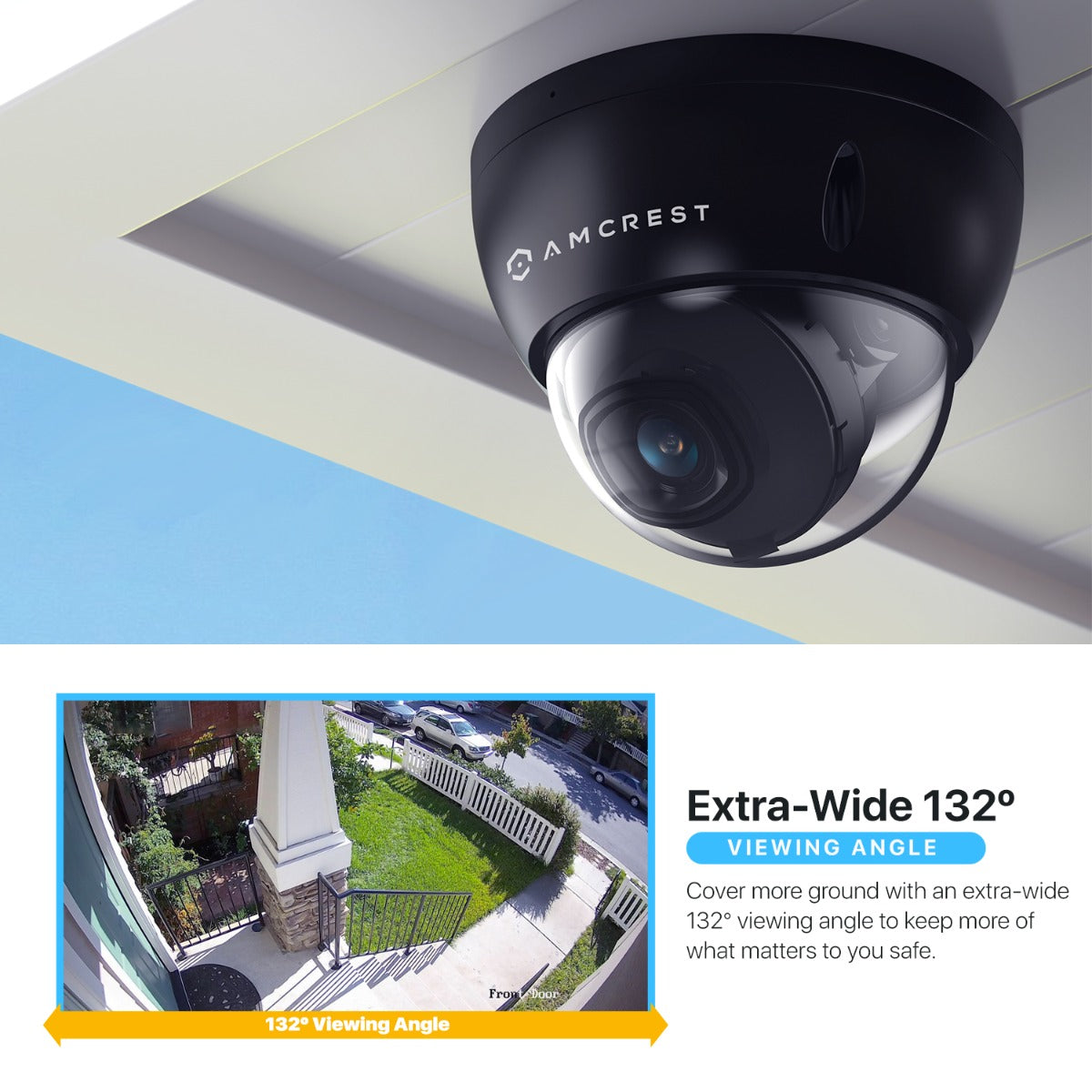 Amcrest 5MP Outdoor Security Dome IP PoE Camera IP5M-D1188EB-AI-V3