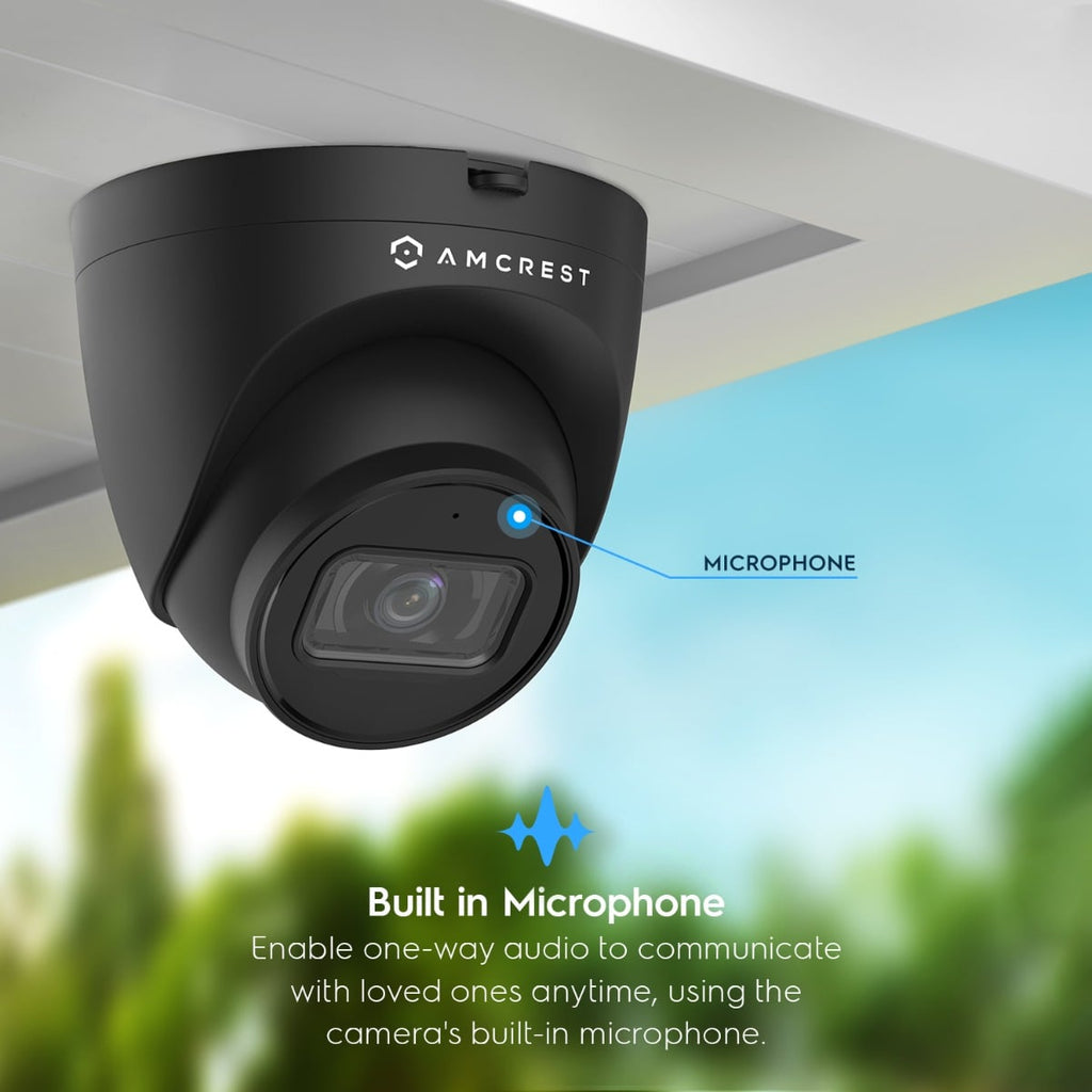 Amcrest Refurbished ProHD Outdoor Security IP Turret PoE Camera, 5-Megapixel, 98ft NightVision, 2.8mm Lens, IP67 Weatherproof, MicroSD Recording (256GB), Black (REP-IP5M-T1179EB-28MM)