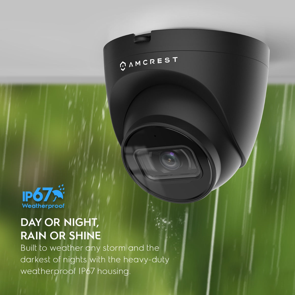 Amcrest Refurbished ProHD Outdoor Security IP Turret PoE Camera, 5-Megapixel, 98ft NightVision, 2.8mm Lens, IP67 Weatherproof, MicroSD Recording (256GB), Black (REP-IP5M-T1179EB-28MM)