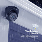 Amcrest ProHD Outdoor Security IP Turret PoE Camera, 5-Megapixel, 98ft NightVision, 2.8mm Lens, IP67 Weatherproof, MicroSD Recording (256GB), Black (IP5M-T1179EB-AI-V3)